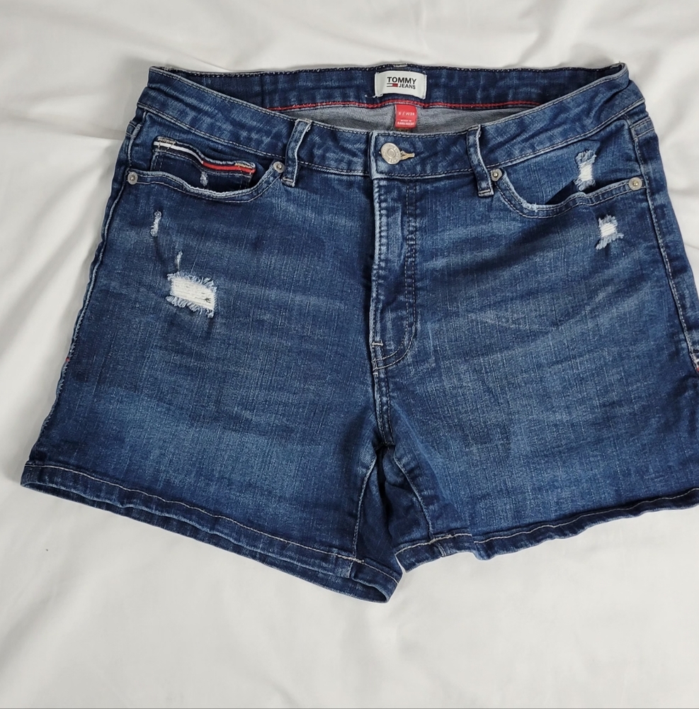 Tommy Hilfiger Women's Blue Denim Shorts